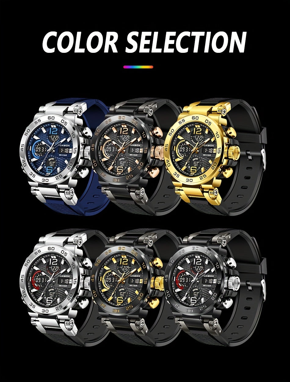 Montre de sport pour homme, montre à quartz numérique étanche à double affichage, réveil, chronographe, multifonction, lumineuse, choix idéal pour les cadeaux