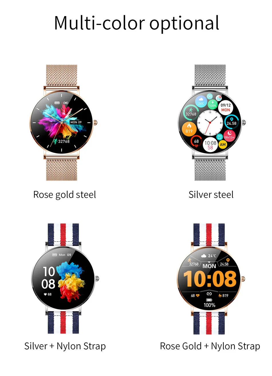 Montre connectée AMOLED LIGE 2024, rappel d'appel, fonction physiologique, horloge, bracelet de sport, montre intelligente étanche