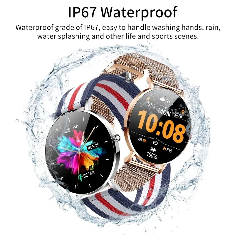Montre connectée AMOLED LIGE 2024, rappel d'appel, fonction physiologique, horloge, bracelet de sport, montre intelligente étanche