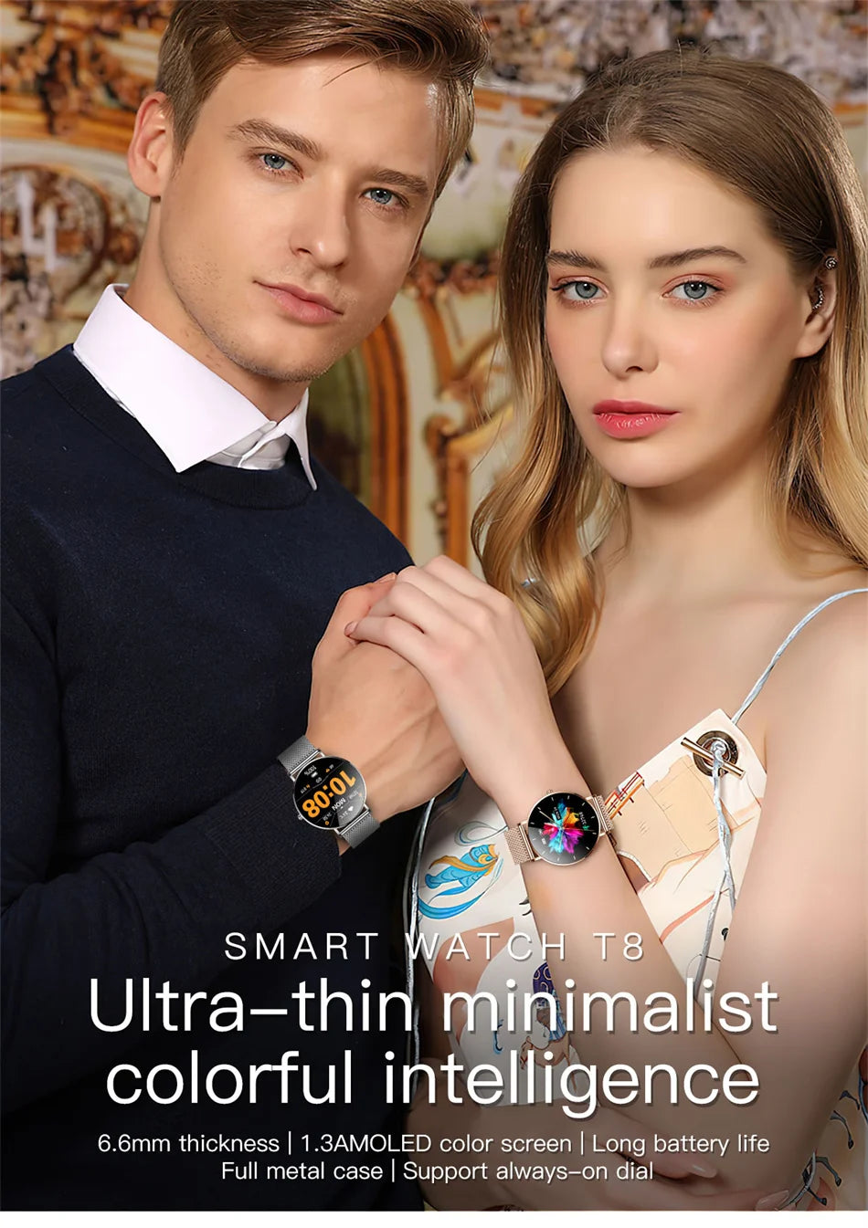 Montre connectée AMOLED LIGE 2024, rappel d'appel, fonction physiologique, horloge, bracelet de sport, montre intelligente étanche