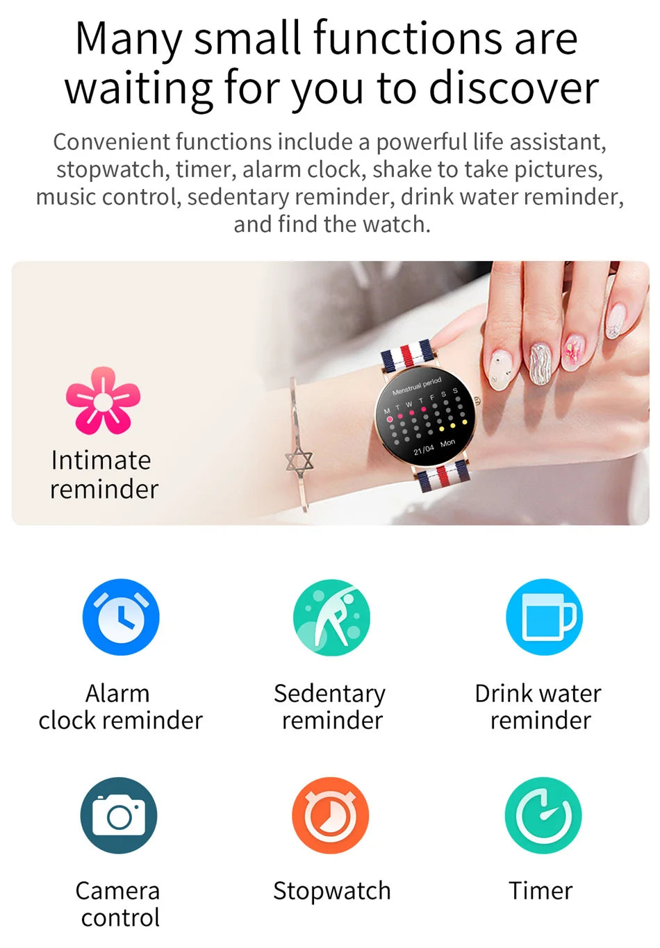 Montre connectée AMOLED LIGE 2024, rappel d'appel, fonction physiologique, horloge, bracelet de sport, montre intelligente étanche