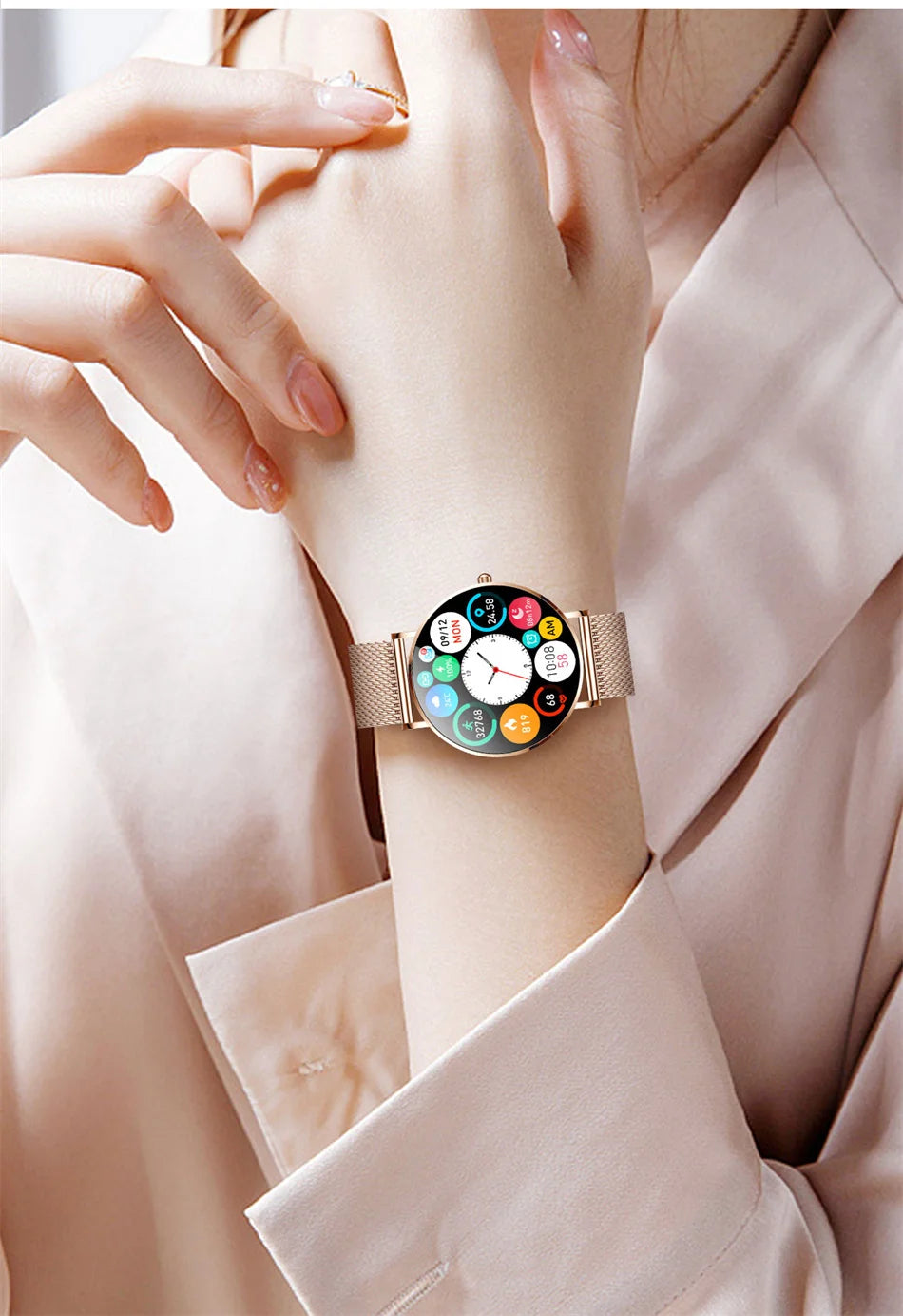Montre connectée AMOLED LIGE 2024, rappel d'appel, fonction physiologique, horloge, bracelet de sport, montre intelligente étanche