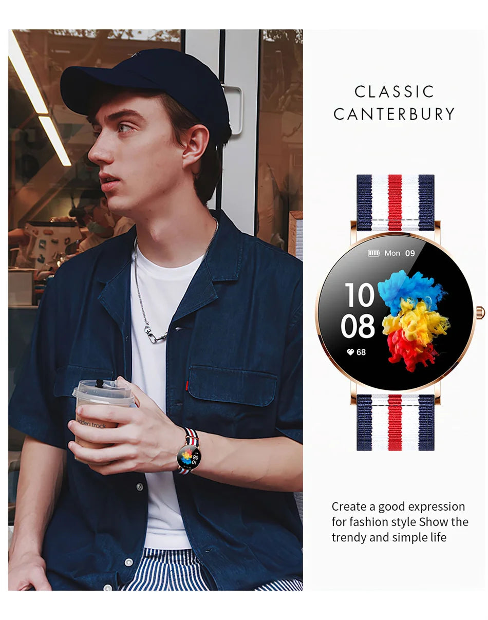 Montre connectée AMOLED LIGE 2024, rappel d'appel, fonction physiologique, horloge, bracelet de sport, montre intelligente étanche