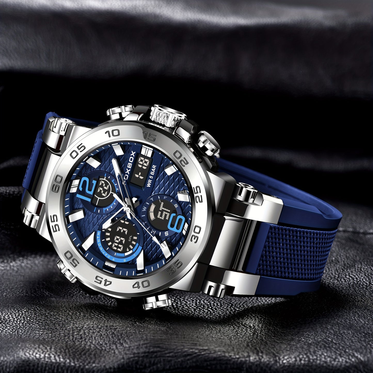 Montre de sport pour homme, montre à quartz numérique étanche à double affichage, réveil, chronographe, multifonction, lumineuse, choix idéal pour les cadeaux