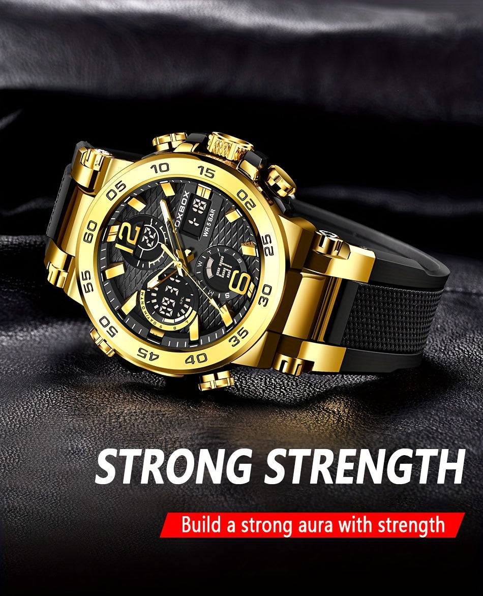 Montre de sport pour homme, montre à quartz numérique étanche à double affichage, réveil, chronographe, multifonction, lumineuse, choix idéal pour les cadeaux