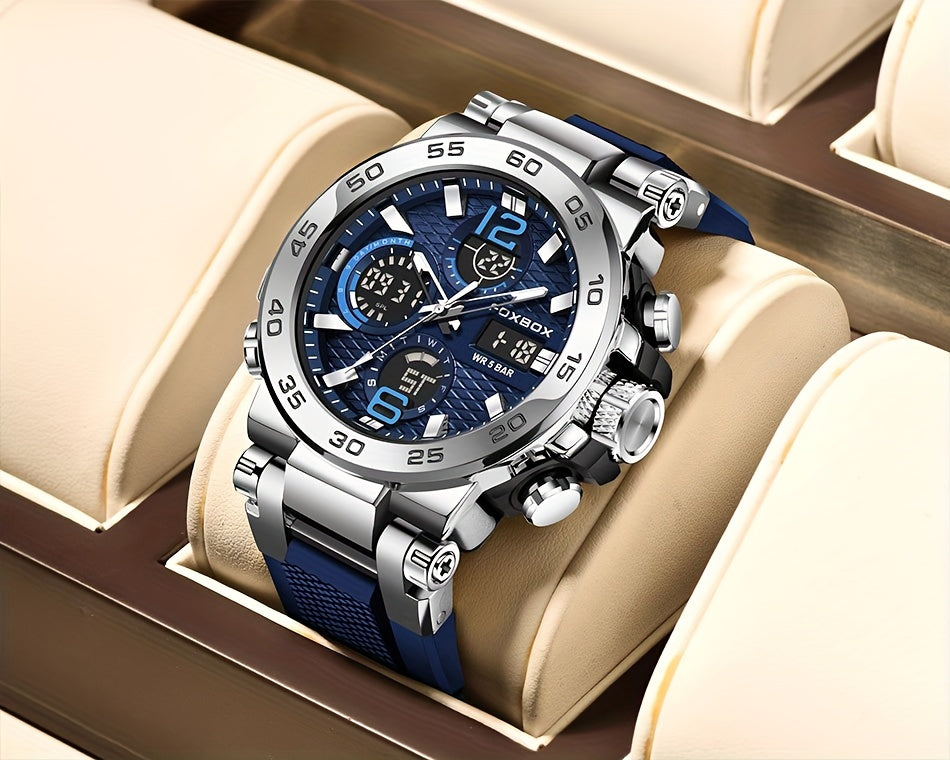 Montre de sport pour homme, montre à quartz numérique étanche à double affichage, réveil, chronographe, multifonction, lumineuse, choix idéal pour les cadeaux