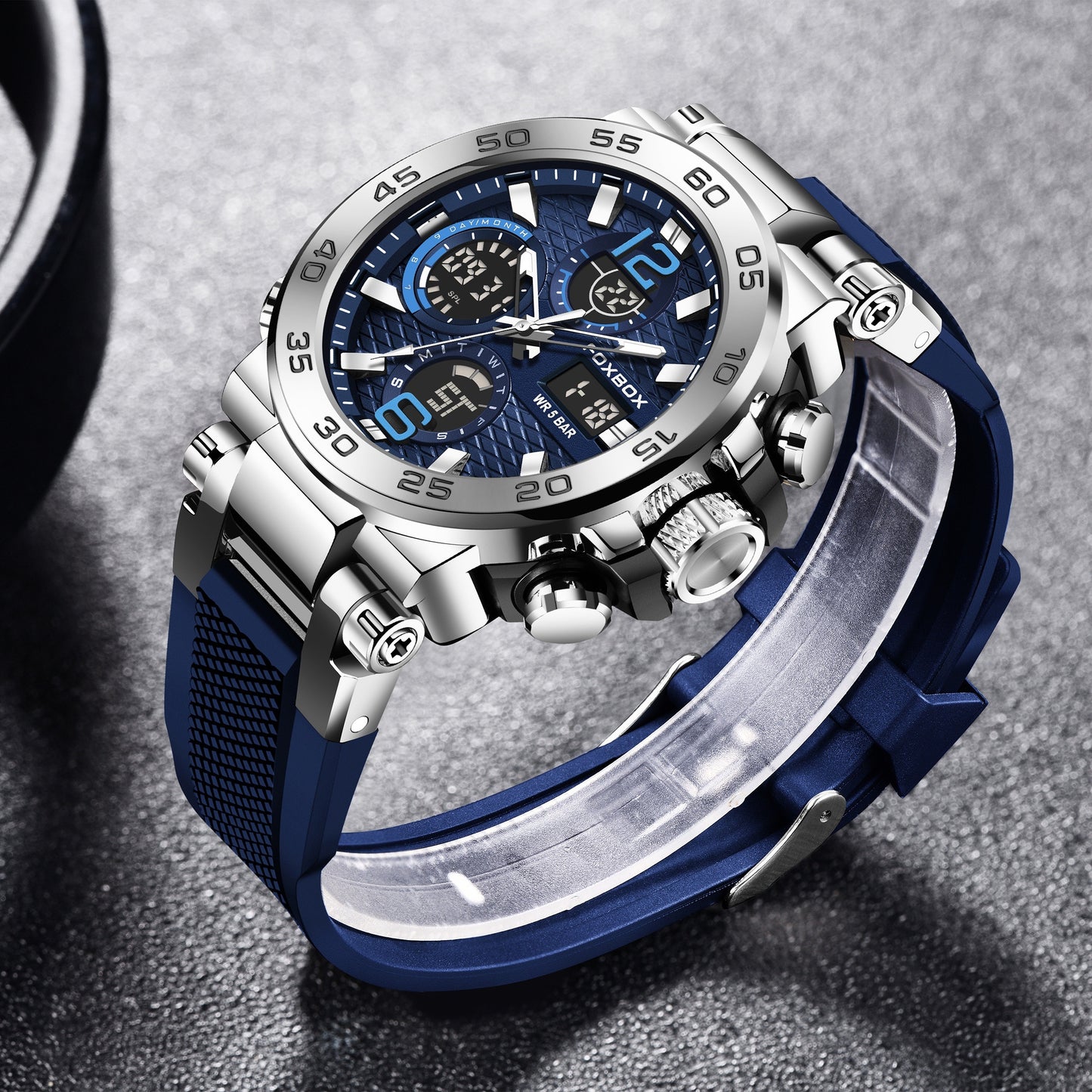 Montre de sport pour homme, montre à quartz numérique étanche à double affichage, réveil, chronographe, multifonction, lumineuse, choix idéal pour les cadeaux