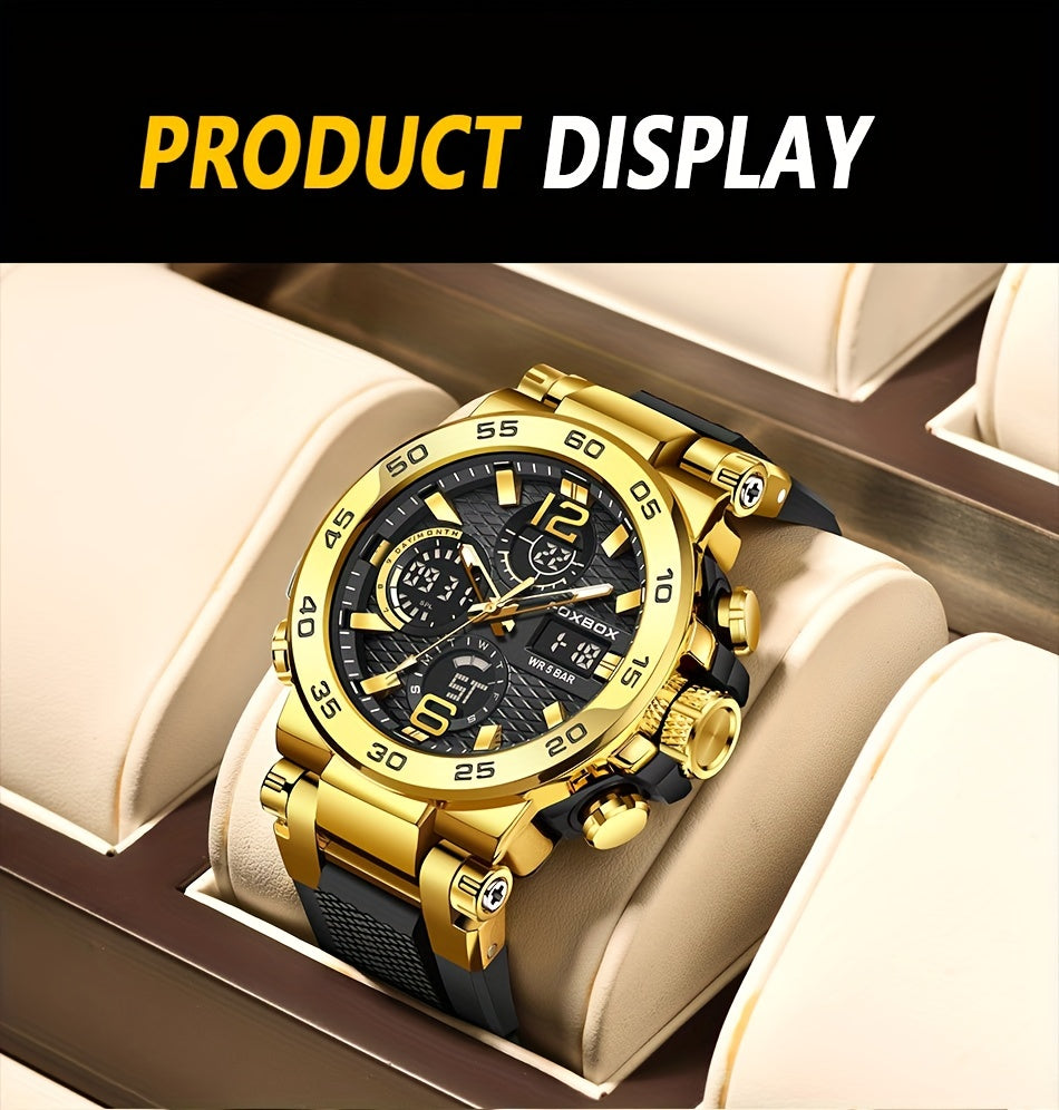 Montre de sport pour homme, montre à quartz numérique étanche à double affichage, réveil, chronographe, multifonction, lumineuse, choix idéal pour les cadeaux